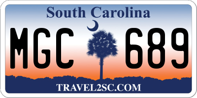 SC license plate MGC689