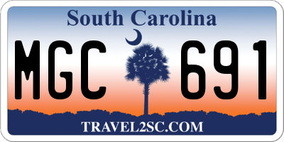 SC license plate MGC691