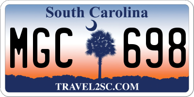 SC license plate MGC698