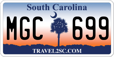 SC license plate MGC699