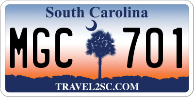 SC license plate MGC701