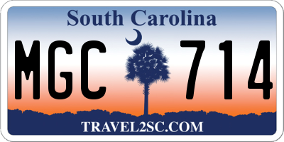 SC license plate MGC714