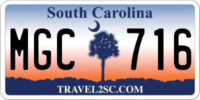 SC license plate MGC716