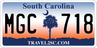 SC license plate MGC718