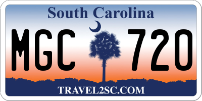 SC license plate MGC720