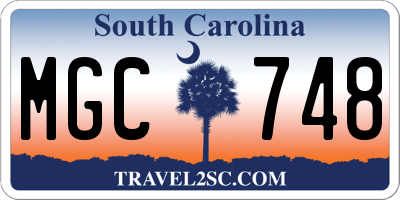 SC license plate MGC748