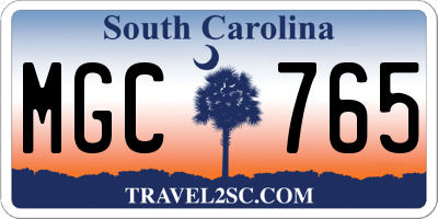 SC license plate MGC765