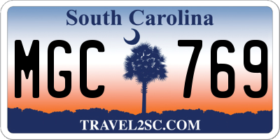 SC license plate MGC769
