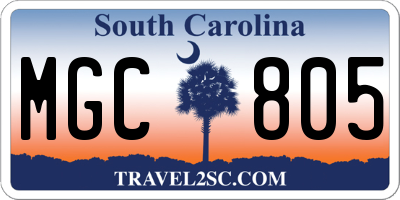 SC license plate MGC805