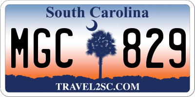 SC license plate MGC829