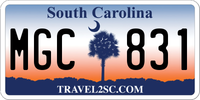 SC license plate MGC831