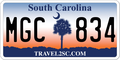 SC license plate MGC834
