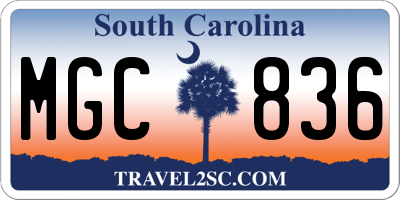 SC license plate MGC836