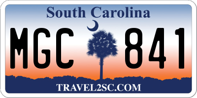 SC license plate MGC841