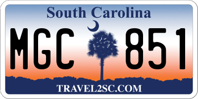 SC license plate MGC851