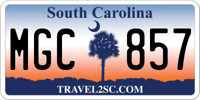 SC license plate MGC857