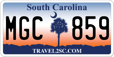 SC license plate MGC859