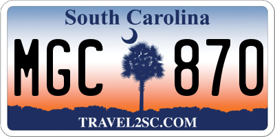 SC license plate MGC870