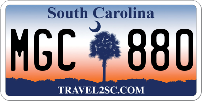 SC license plate MGC880