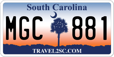 SC license plate MGC881