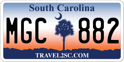 SC license plate MGC882