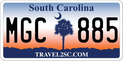SC license plate MGC885
