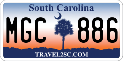 SC license plate MGC886