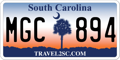 SC license plate MGC894