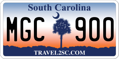 SC license plate MGC900