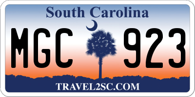 SC license plate MGC923