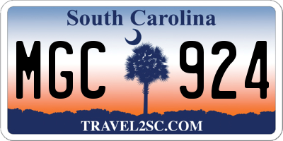 SC license plate MGC924