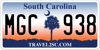 SC license plate MGC938