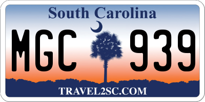 SC license plate MGC939