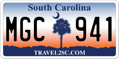 SC license plate MGC941