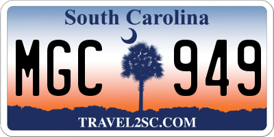 SC license plate MGC949