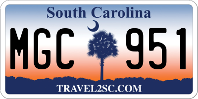 SC license plate MGC951