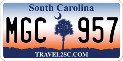 SC license plate MGC957