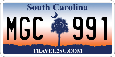 SC license plate MGC991