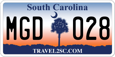 SC license plate MGD028