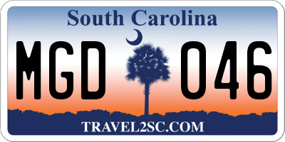 SC license plate MGD046