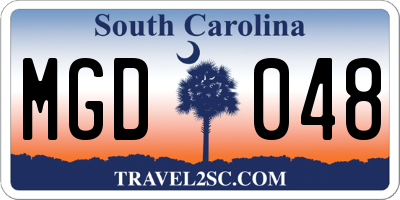SC license plate MGD048