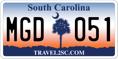 SC license plate MGD051