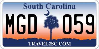 SC license plate MGD059