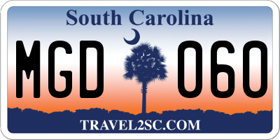 SC license plate MGD060