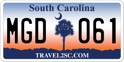 SC license plate MGD061