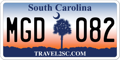 SC license plate MGD082