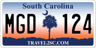 SC license plate MGD124