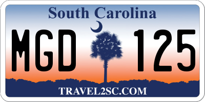 SC license plate MGD125