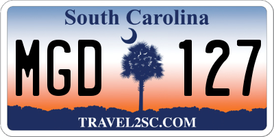 SC license plate MGD127