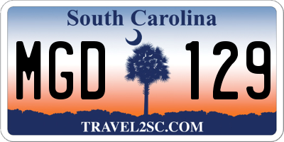 SC license plate MGD129